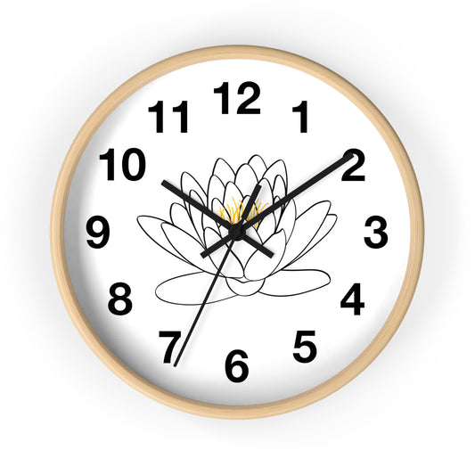Lotus Flower Wall Clock, Boho Home Decor, Meditation Gift, Office Timepiece, Unique Wall Art, Zen Decor