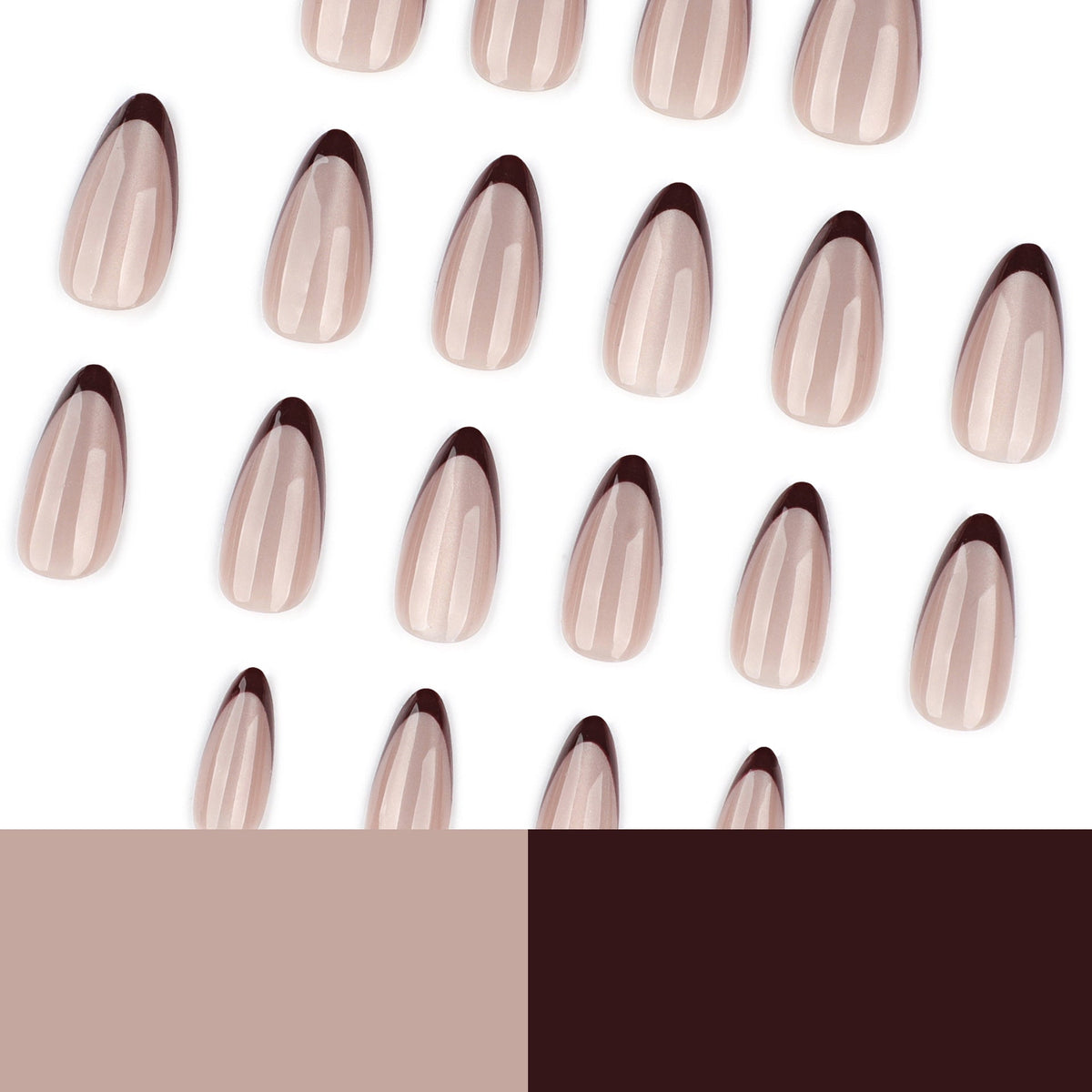 Cat eye flash wearable french red manicure nail pieces medium short almond nails – Image 4