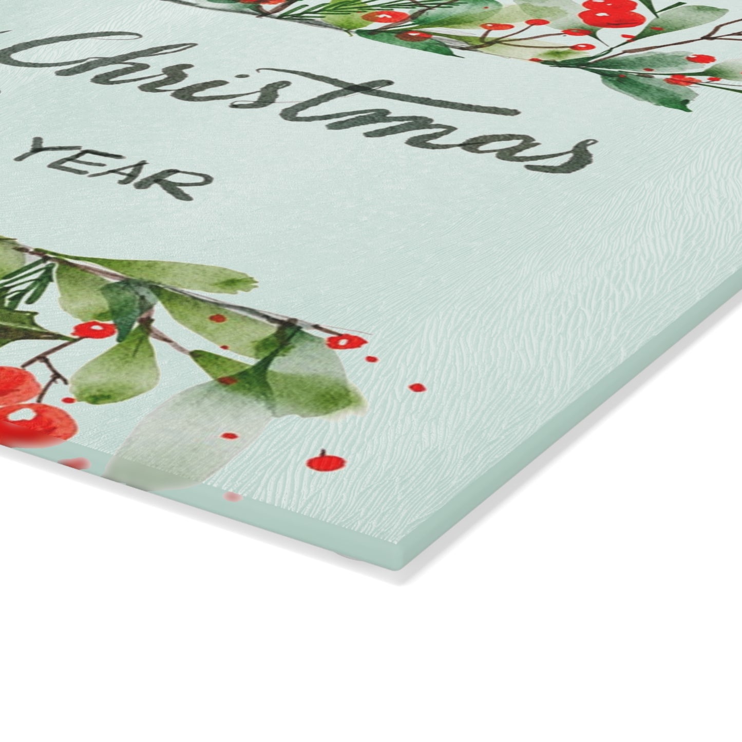 Merry Christmas Glass Cutting Board, Festive Kitchen Decor, Holiday Gift, Home Cook's Essentials, New Year Celebration