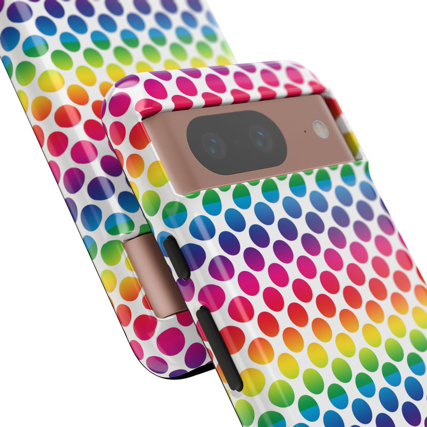 Rainbow Dot Phone Case, Colorful Phone Cover, Fun Phone Accessory, Gift for Friends, Trendy Mobile Case