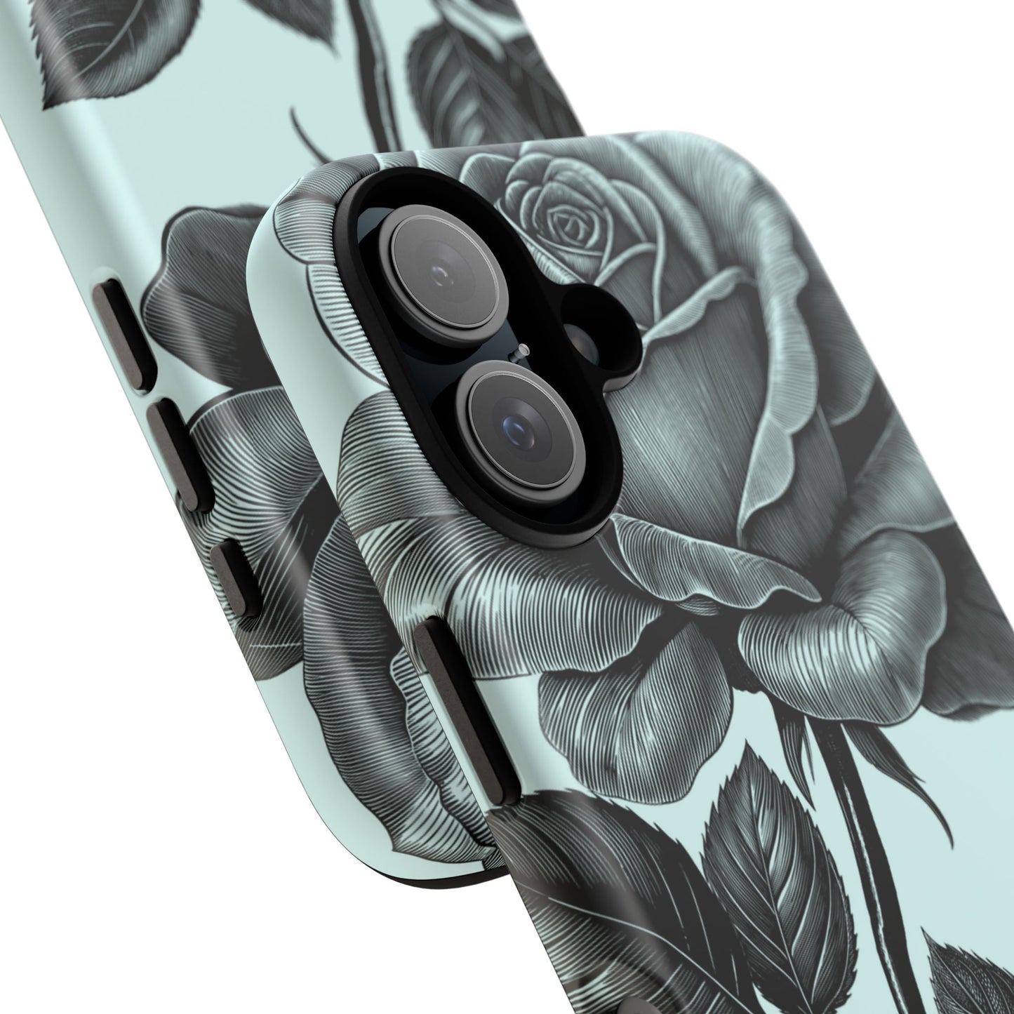 Elegant Floral Phone Case, Tough Cases for iPhones, Black Rose Design, Gift for Her, Stylish Phone Cover, Birthday Gifts