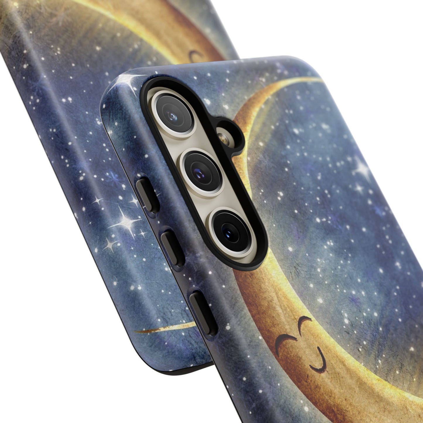 Moonlit Smile Phone Case — Starry Night Crescent Moon iPhone Cover