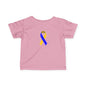 Infant Fine Jersey Tee with Blue and Yellow Ribbon, Cute Baby T-Shirt, Baby Shower Gift, Toddler Apparel, Infant Outfit, Newborn Clothes