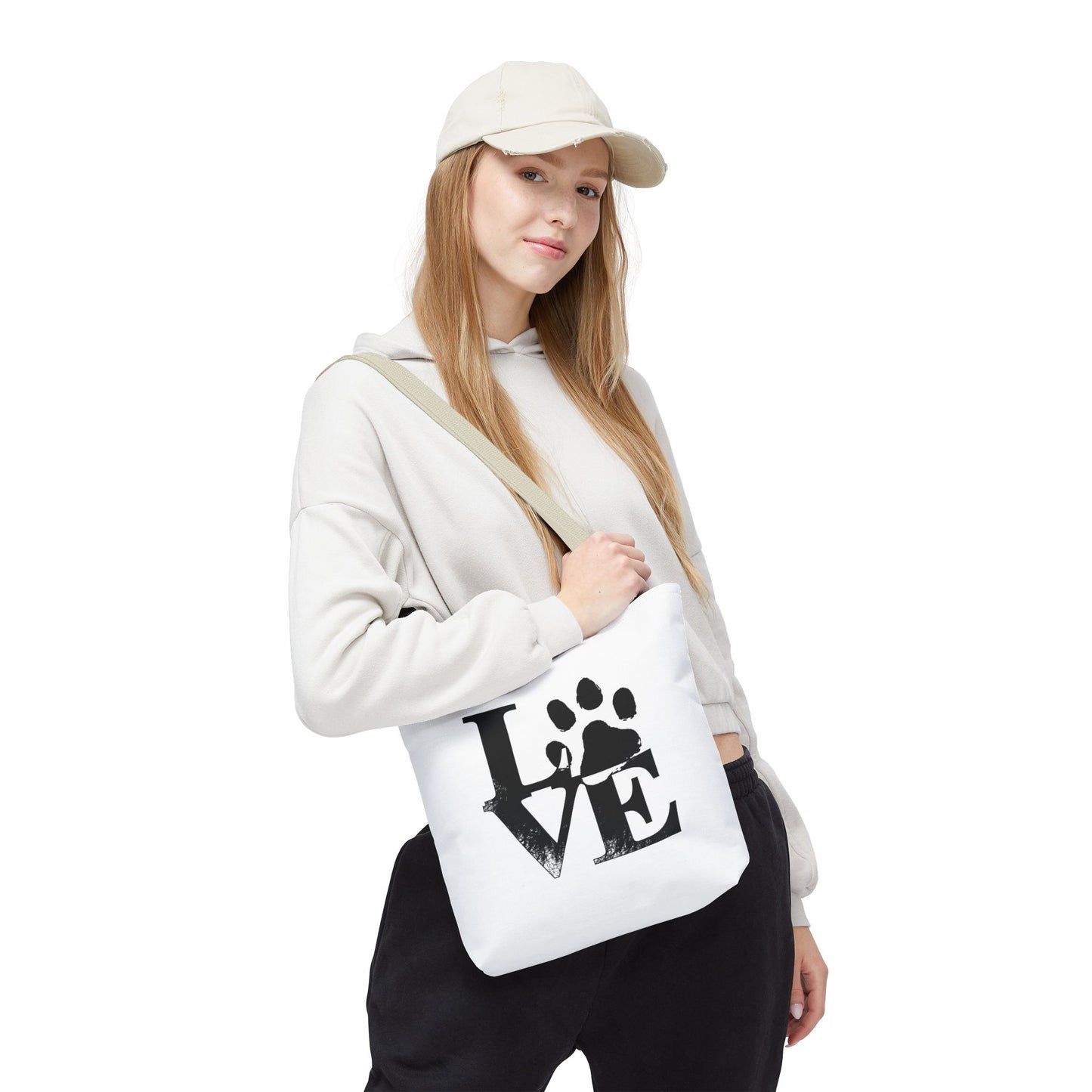 Love Paw Print Tote Bag, Pet Lover's Gift, Eco-Friendly Shopping Bag, Animal Rescue Fundraiser, Personalized Pet Tote