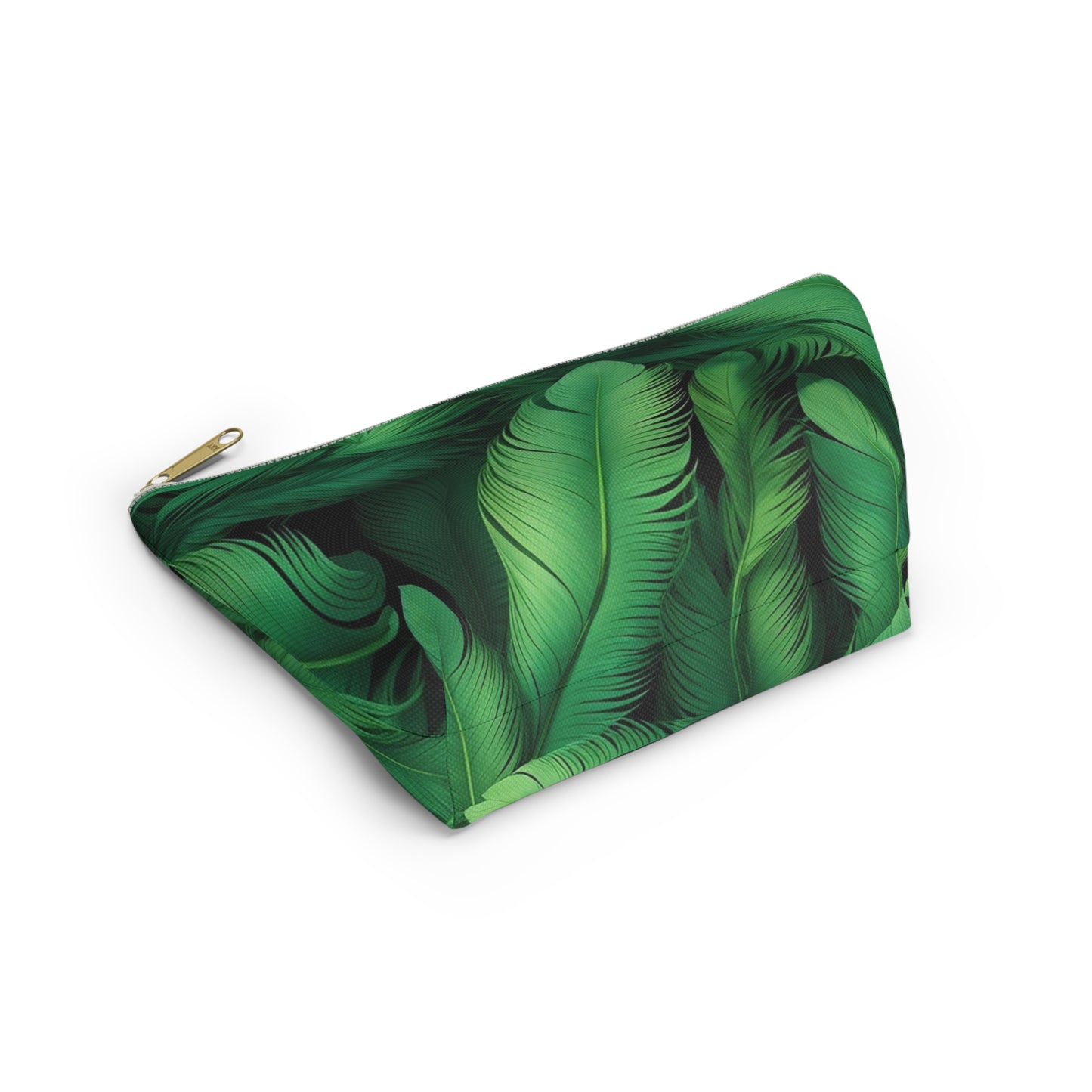 Tropical Leaf Accessory Pouch, Eco-Friendly Makeup Bag, Travel Organizer, Green Floral Pouch, Cute Gift for Nature Lovers