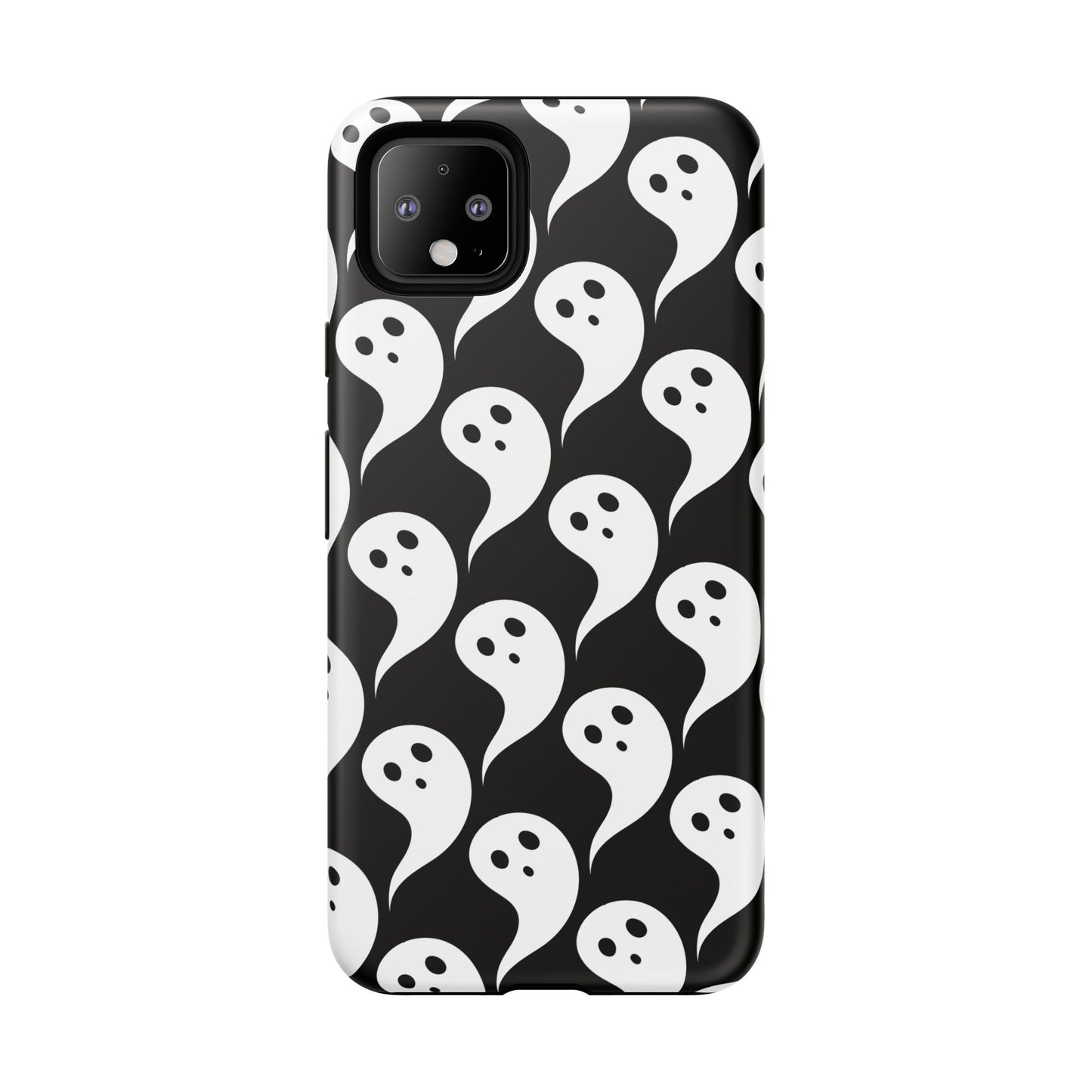 Ghost Pattern Phone Case, Cute Ghost Cell Phone Cover, Halloween Accessory, Spooky Gift, Black and White Phone Case