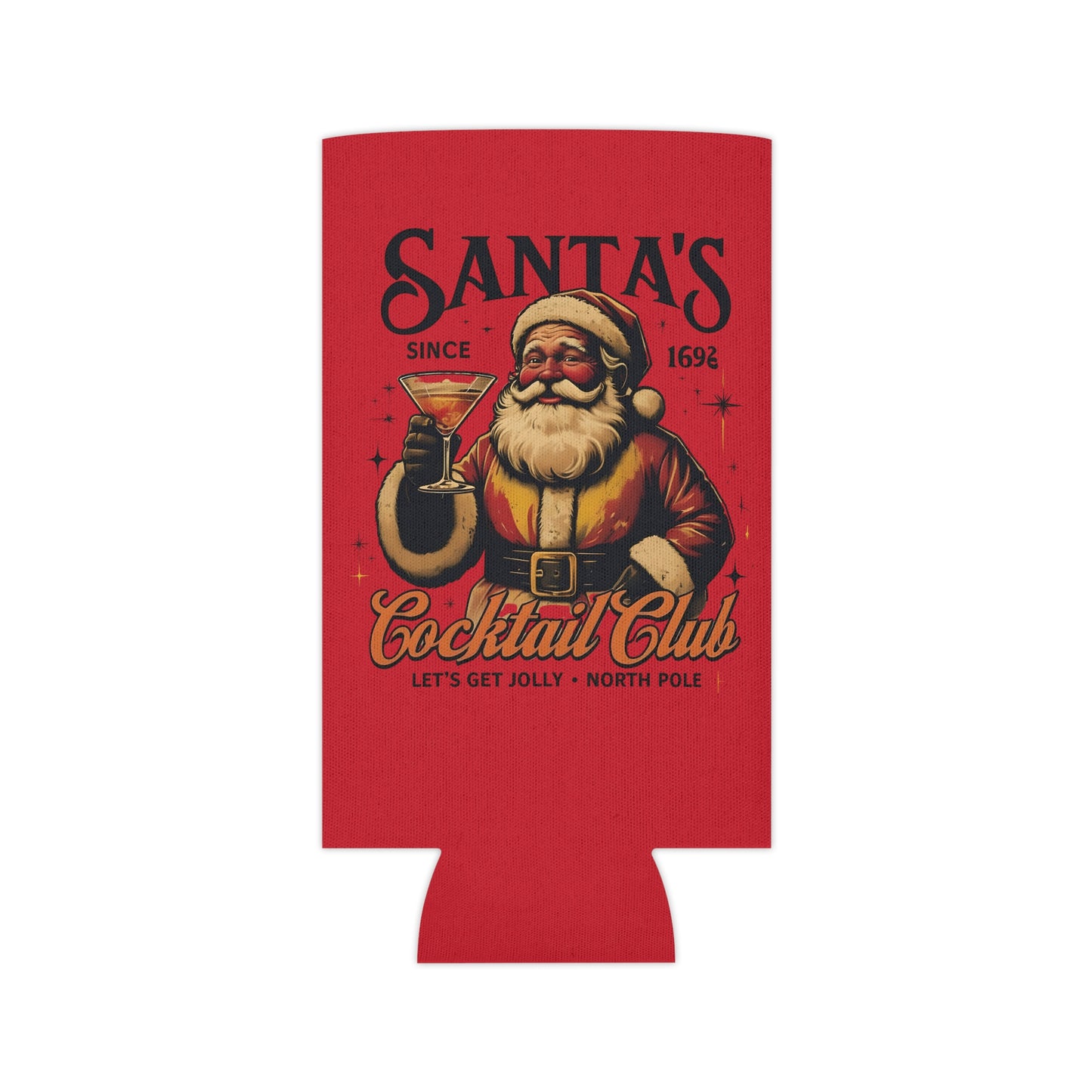 Festive Santa Can Cooler, Holiday Drink Insulator, Christmas Party Vibe, Perfect for Gifts and Gatherings, Drinkware for Celebrations