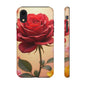 Floral Phone Case with Red Rose Design, Tough Phone Cover, Flower Print, Gift for Her, Stylish Accessory, Floral Aesthetic