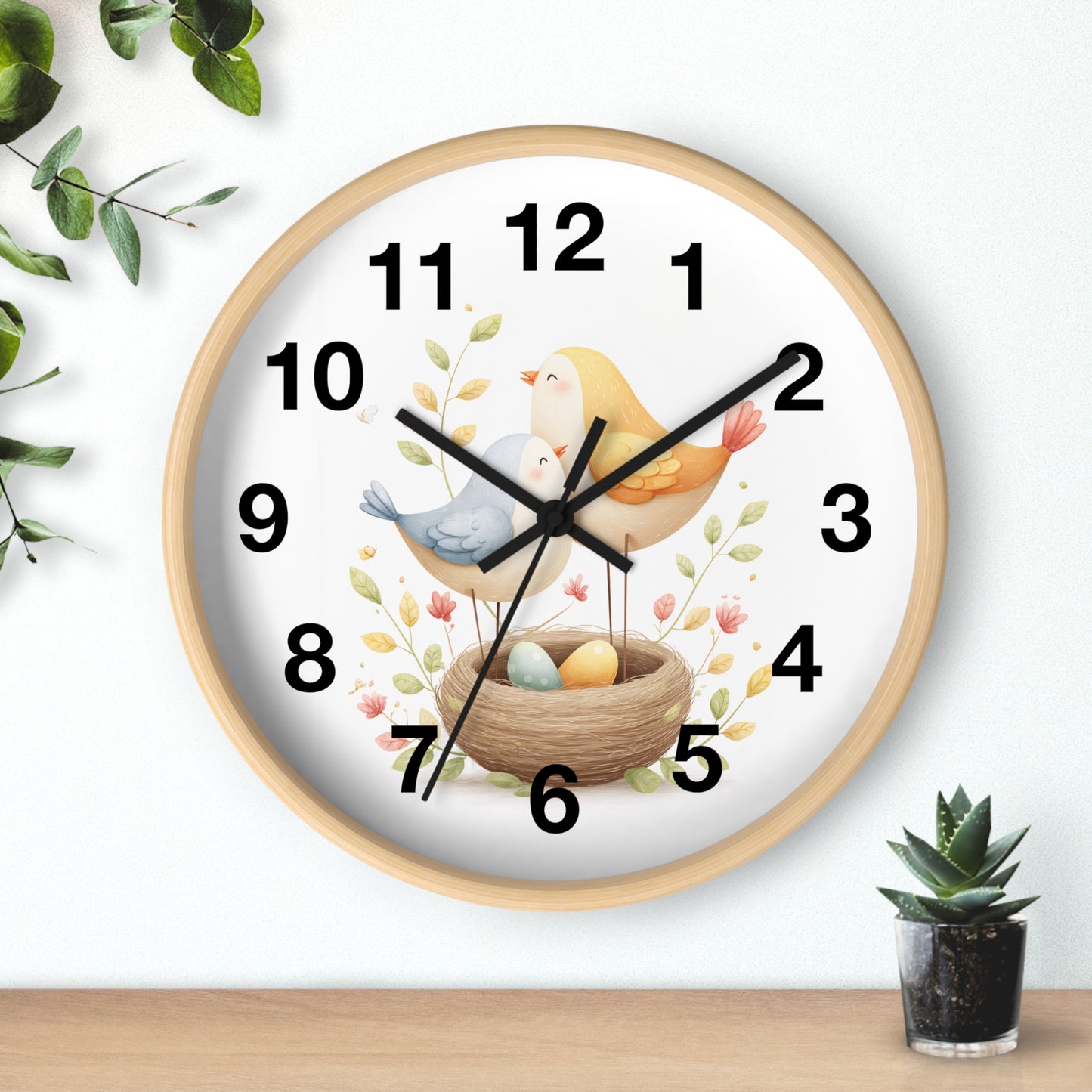 Charming Bird Nest Wall Clock | Nature-Inspired Decor, Gift for Bird Lovers, Home Decoration, Springtime Gift, Unique Wall Art