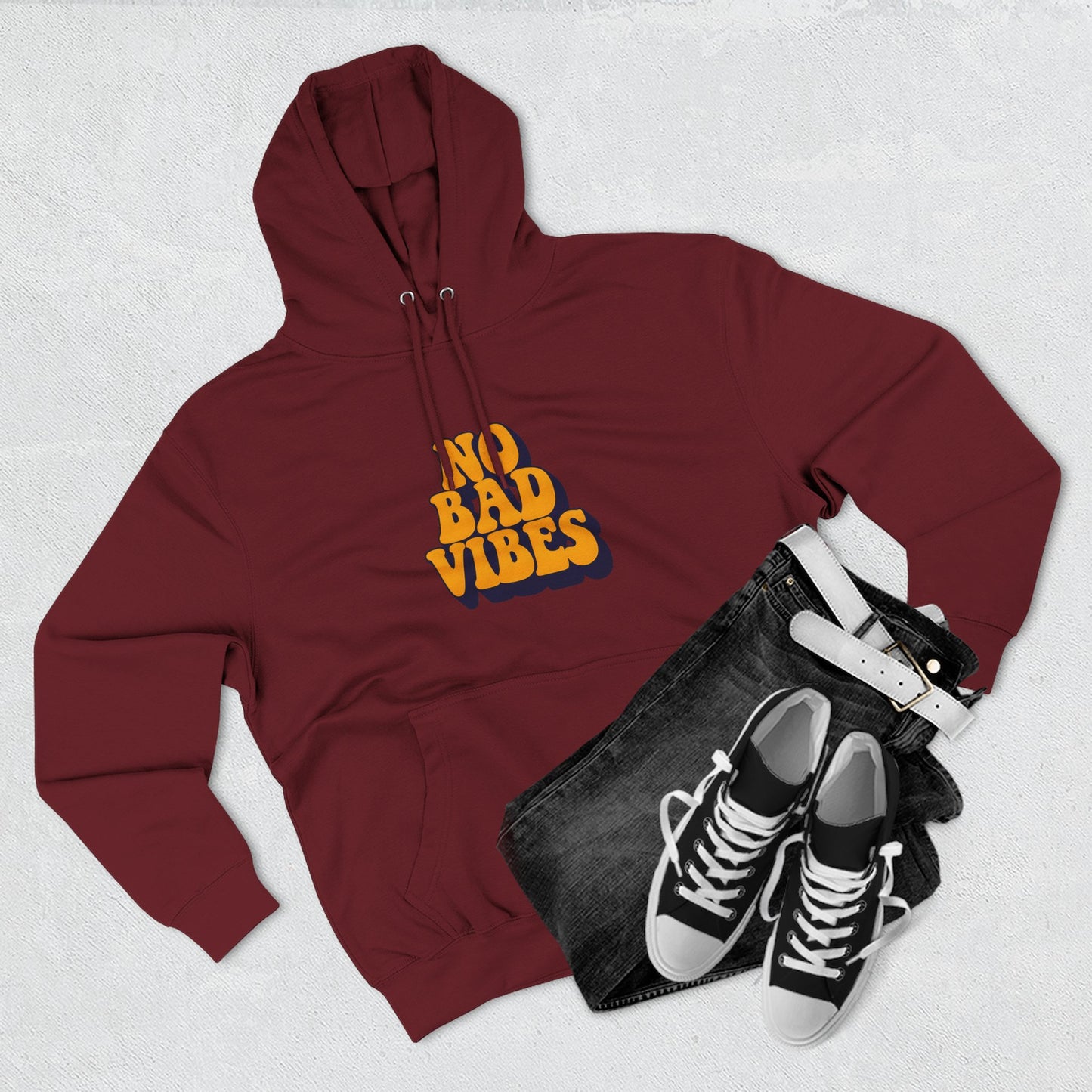Good Vibes Only Fleece Hoodie for Positive Energy Lovers, Motivational Comfort, Chill Attire, Casual Wear, Gift for Friends