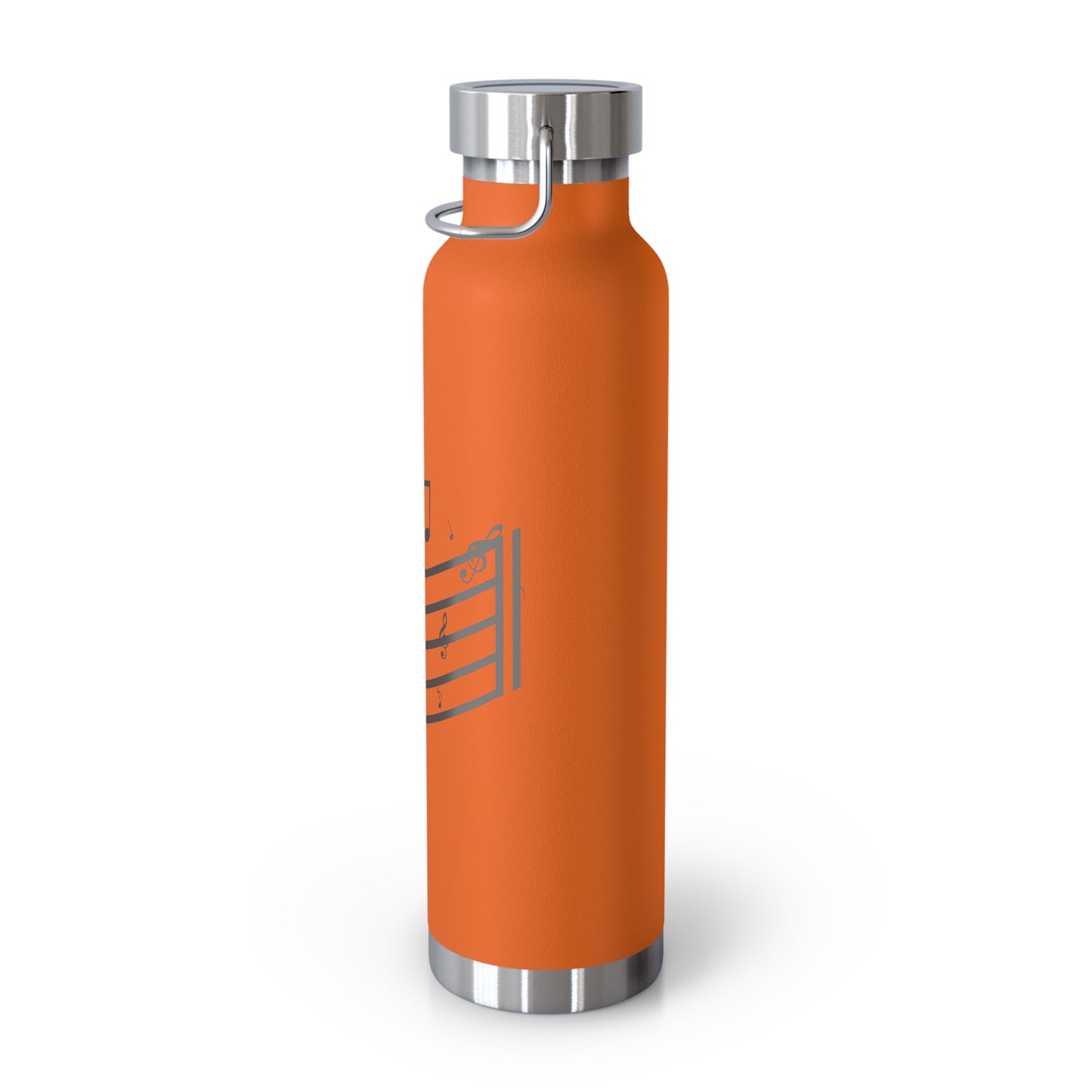 22oz Insulated Water Bottle — Red Musical Notes Stainless Steel Vacuum Bottle