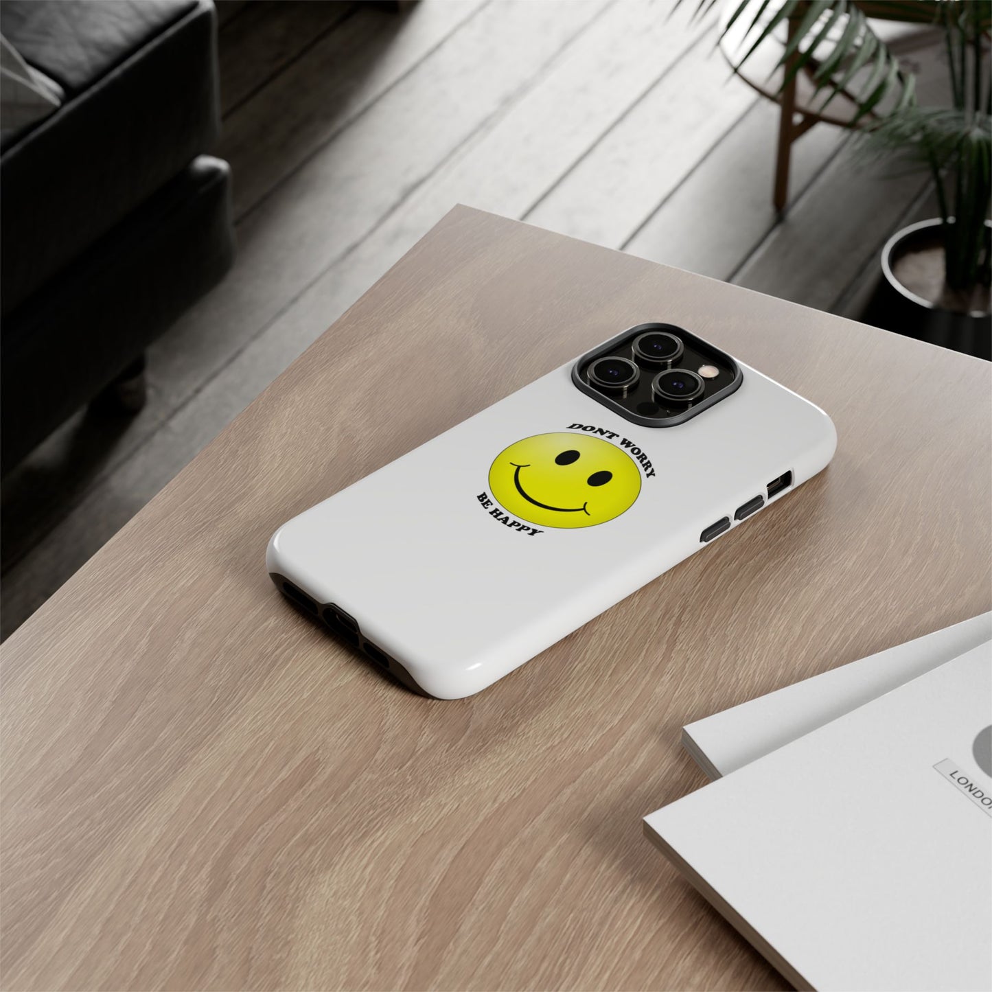 Happy Face Phone Case, Tough Cases, Don’t Worry, Be Happy, Cute Gift for Friends, Positive Vibes, Fun Mobile Accessories