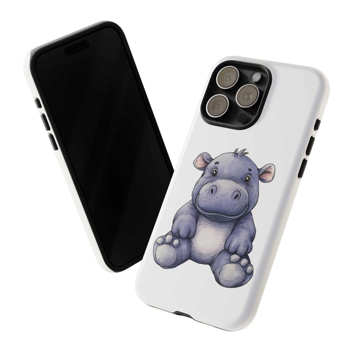 Cute Hippo Phone Case, Unique Tough Cases, Animal Lover Gift, Cute Animal Design, Baby Animal Phone Accessory