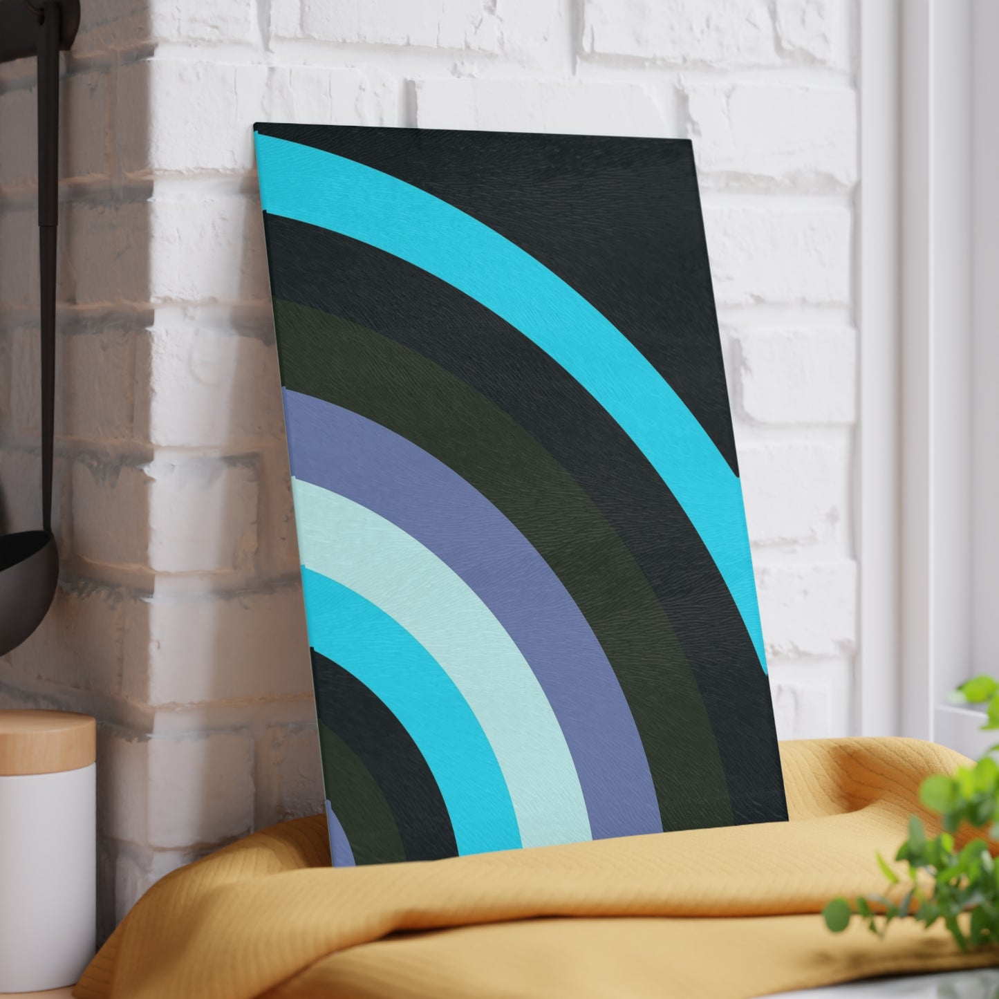 Modern Glass Cutting Board with Cool Geometric Design, Kitchen Decor, Unique Gift, Charcuterie Board, Home and Living