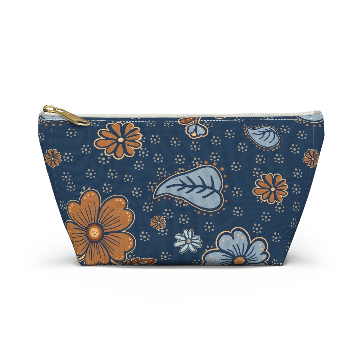 Floral Accessory Pouch, Makeup Bag, Travel Organizer, Gift for Her, Floral Print, T-bottom Pouch, Cosmetics Case