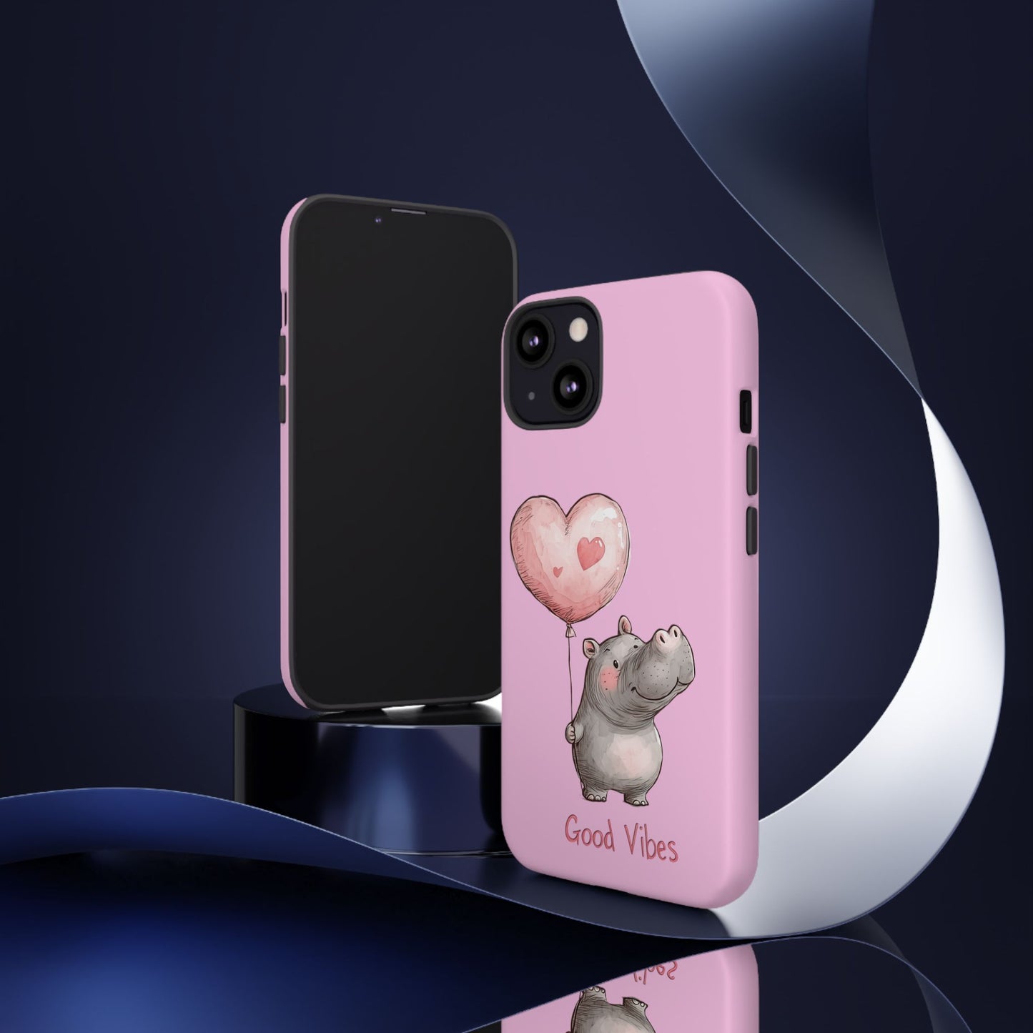 Cute Hippo Phone Case | Good Vibes, Gift for Friends, Cute Phone Accessories, Animal Lover Gift, Happy Phone Cover