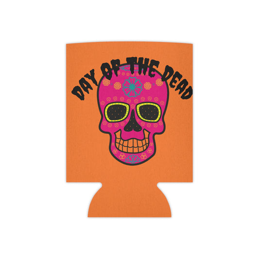 Vibrant Day of the Dead Can Cooler, Mexican Fiesta Drink Sleeve, Party Accessory, Halloween Celebration, Gift for Him/Her