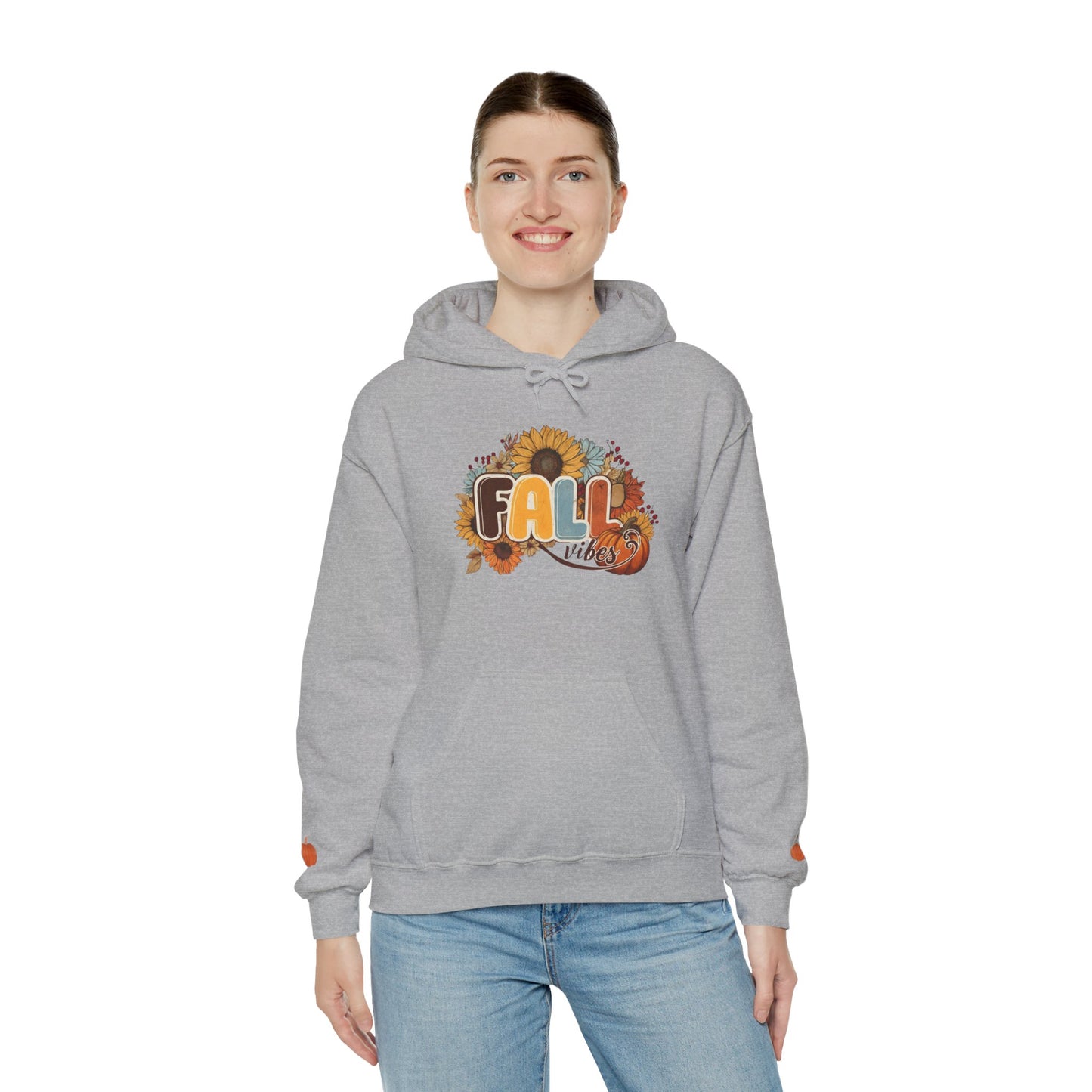 Cozy Fall Vibes Hoodie, Unisex Sweatshirt for Autumn, Pumpkin Design, Perfect for Thanksgiving, Gift for Friends, Seasonal Wear