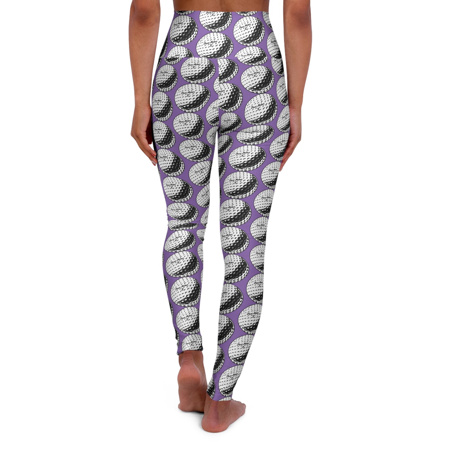 High Waisted Yoga Leggings - Golf Balls