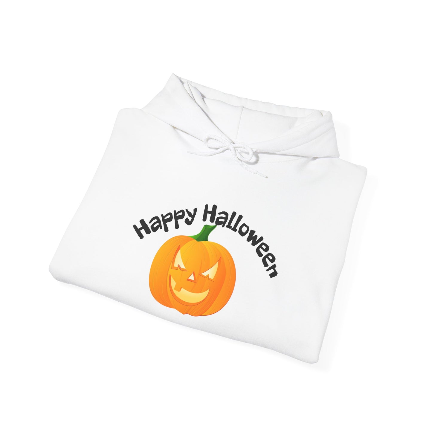 Halloween Pumpkin Hoodie with 'Happy Halloween' Design, Cozy Unisex Sweatshirt for Fall Celebrations, Perfect for Halloween Parties, [...]