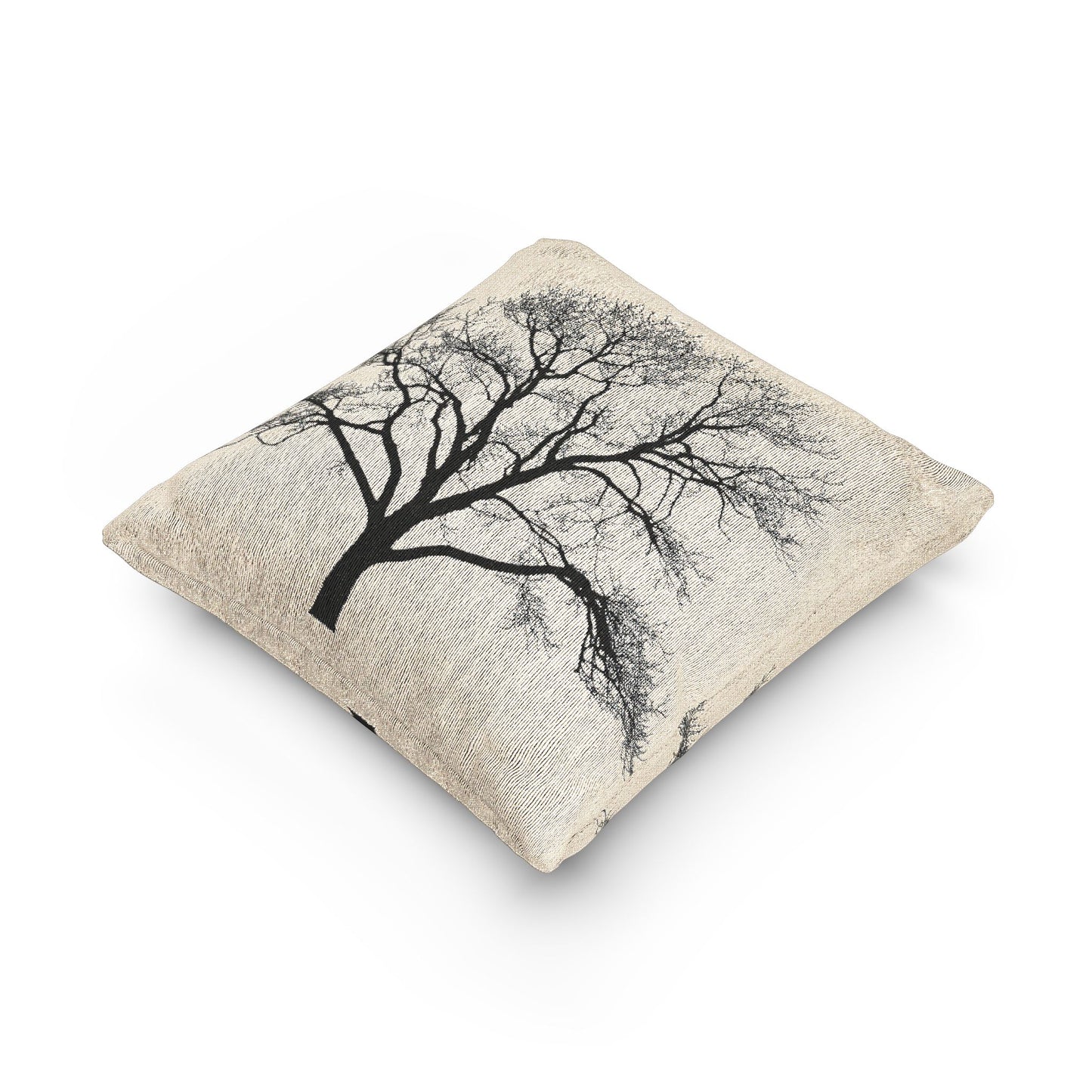 Natural Tree Woven Pillow, Cozy Home Decor, Living Room Accent, Unique Gift for Nature Lovers, Bohemian Style