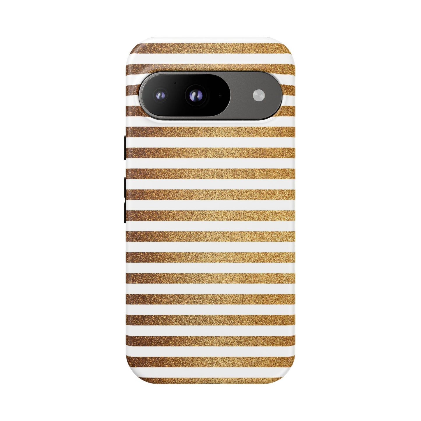 Glamorous Gold Striped Phone Case | Tough Cases, Stylish Phone Cover, Chic Accessories, Gift for Her, Fashionable Tech