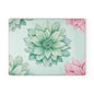 Floral Glass Cutting Board — Pastel Succulent Dahlia Kitchen Board