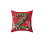 Christmas Wreath 'Z' Holiday Throw Pillow – Festive Red Decorative Cushion