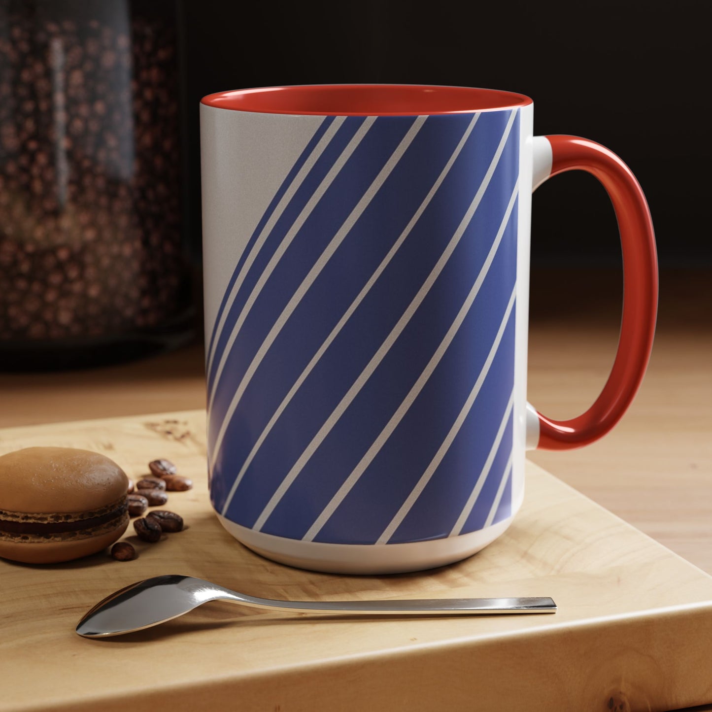 Elegant Stripe Accent Coffee Mug - Perfect for Gifts, Home Decor, Office, Birthdays, and Tea Lovers