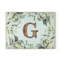 Glass Cutting Board — Monogram G Floral Wood Initial Decorative Kitchen Board