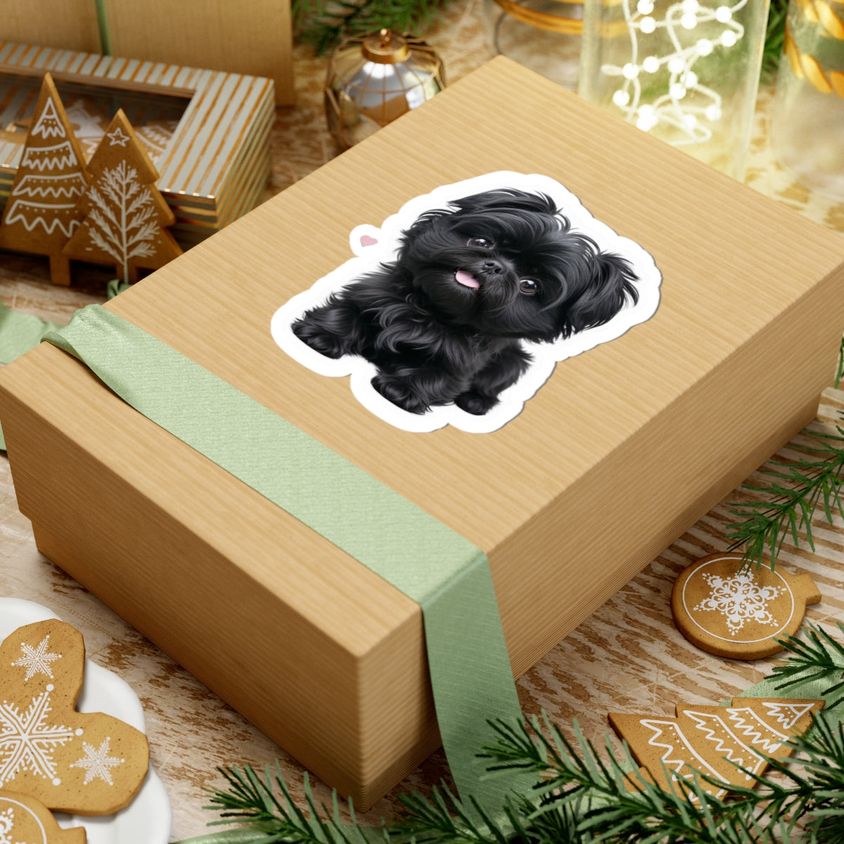 Cute Black Dog Kiss-Cut Stickers for Pet Lovers