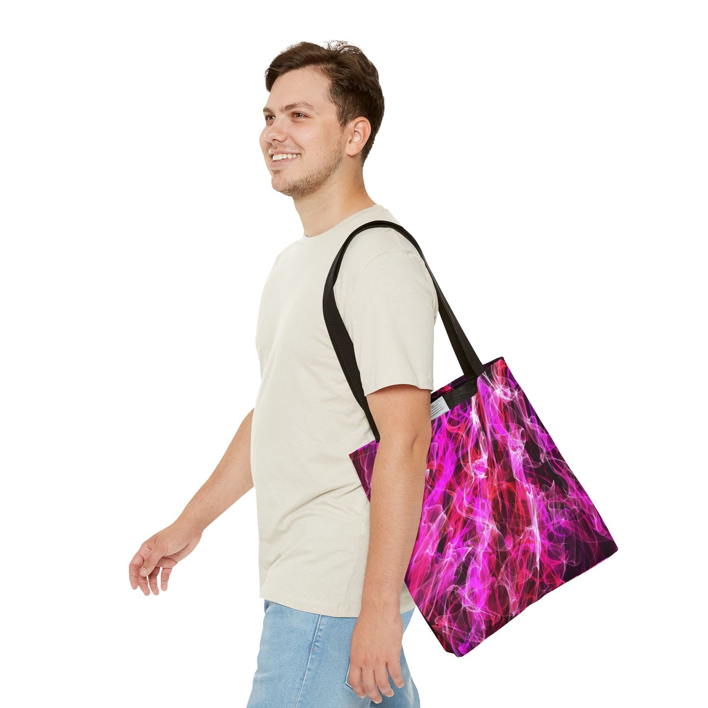 Vibrant Abstract Tote Bag, Colorful Shopping Bag