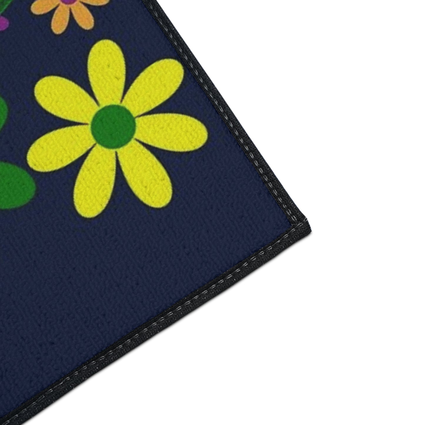 Floral Neon Wave Floor Mat — Heavy-Duty Non-Slip Entry Rug