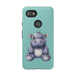 Cute Hippo Phone Case, Tough Phone Cover, Fun Animal Case, Gift for Kids, Cute Decor, Birthday Present