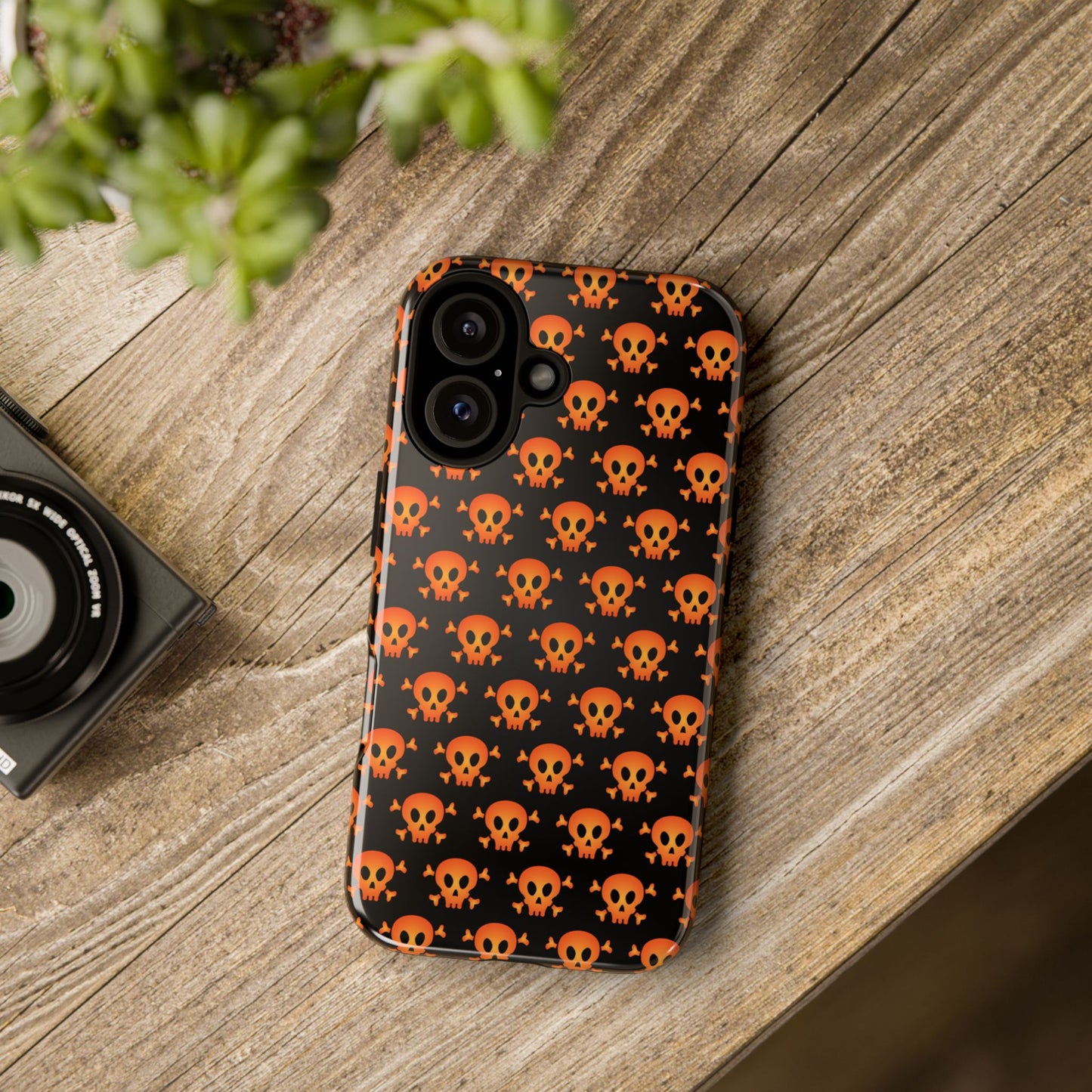 Halloween Skull Phone Case, Spooky Mobile Cover, Trick or Treat Accessory, Goth Gift, Skull Pattern Design