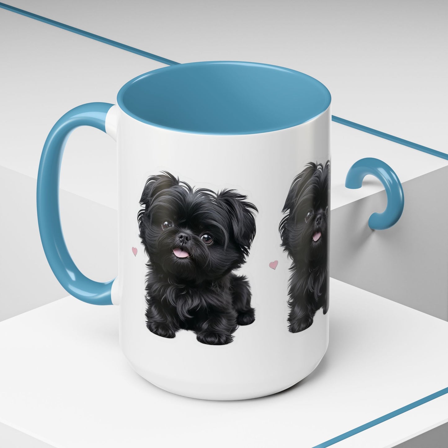 Cute Pug Accent Coffee Mug, Pet Lover Gift, Coffee Cup, Dog Mom Mug, Black Dog Ceramic Mug