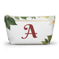 Personalized Floral Accessory Pouch, Makeup Bag, Gift for Her, Initial Pouch, Travel Organizer, Custom Cosmetic Bag