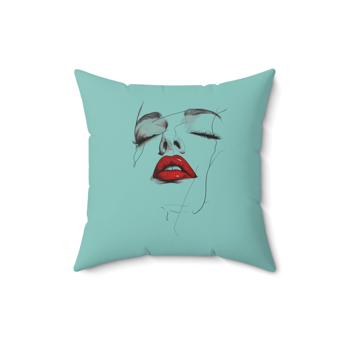 Chic Face Art Pillow, Home Decor Accent, Modern Artwork Cushion, Gift for Her, Cozy Living Room Pillow, Art Lover's Gift
