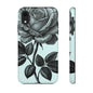 Elegant Floral Phone Case, Tough Cases for iPhones, Black Rose Design, Gift for Her, Stylish Phone Cover, Birthday Gifts
