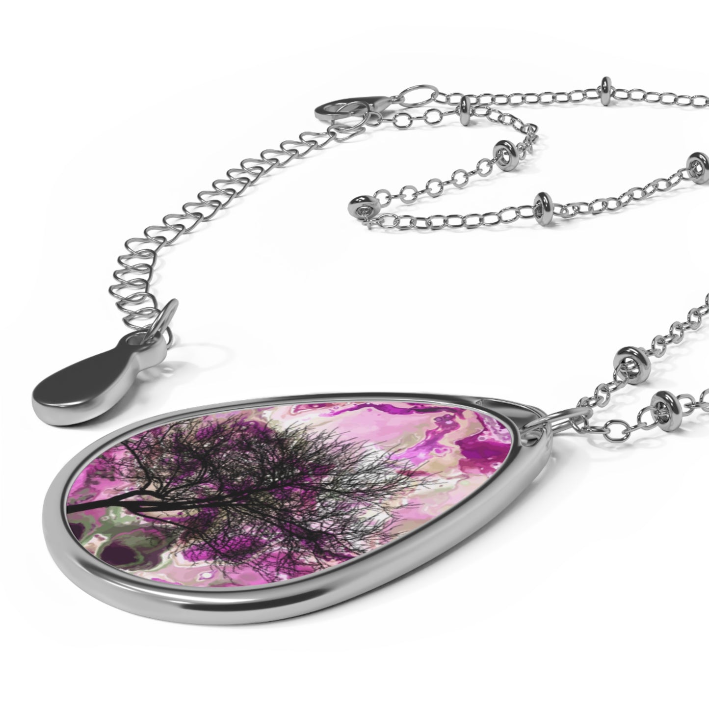 Elegant Oval Necklace with Tree Design - Perfect Gift for Nature Lovers, Boho Jewelry, Eco-Friendly Accessories, Meaningful Pendant
