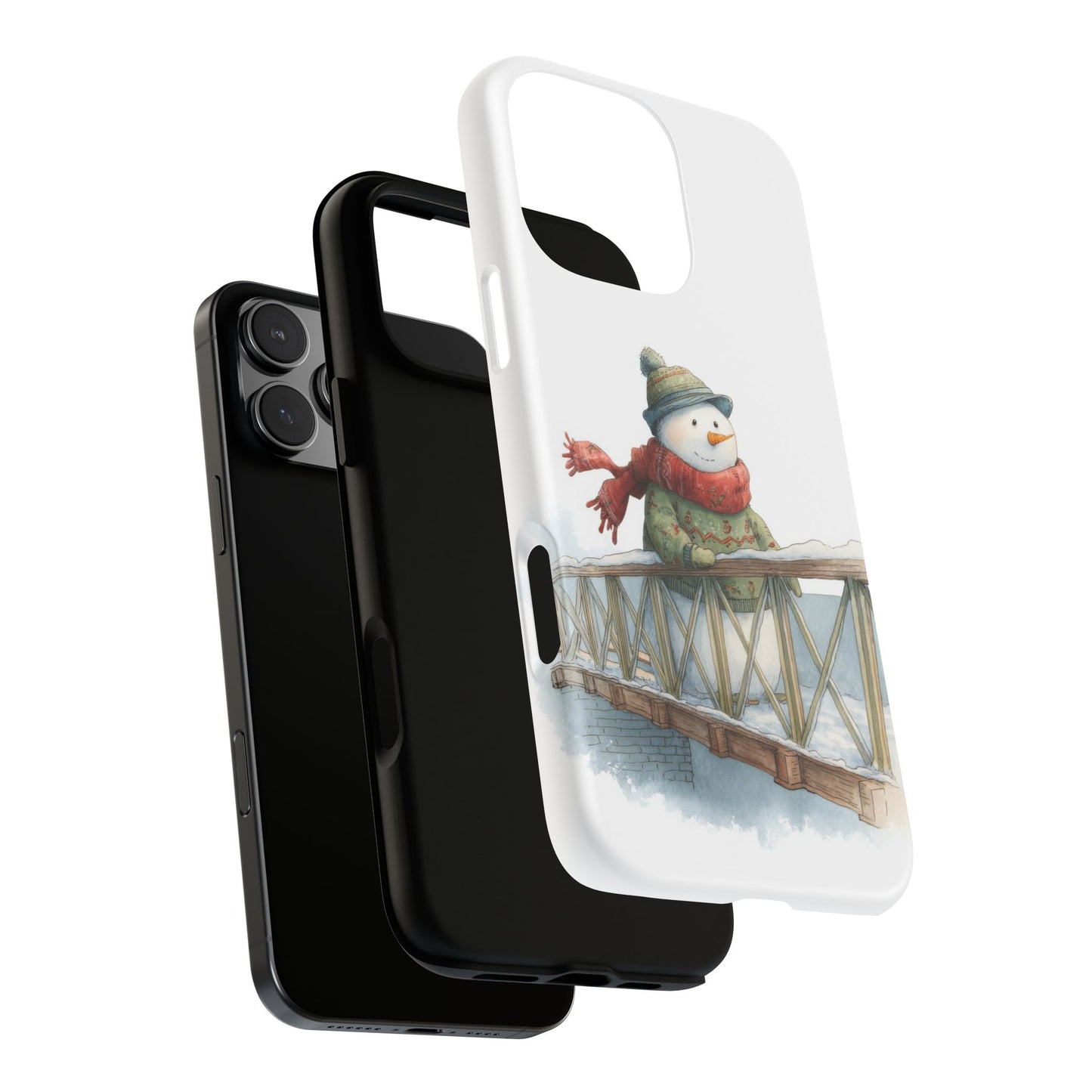 Snowman Phone Case – Winter Holiday Gift, Cute Snowman Design, Winter Accessories, Protective Phone Case, Unique Christmas Present