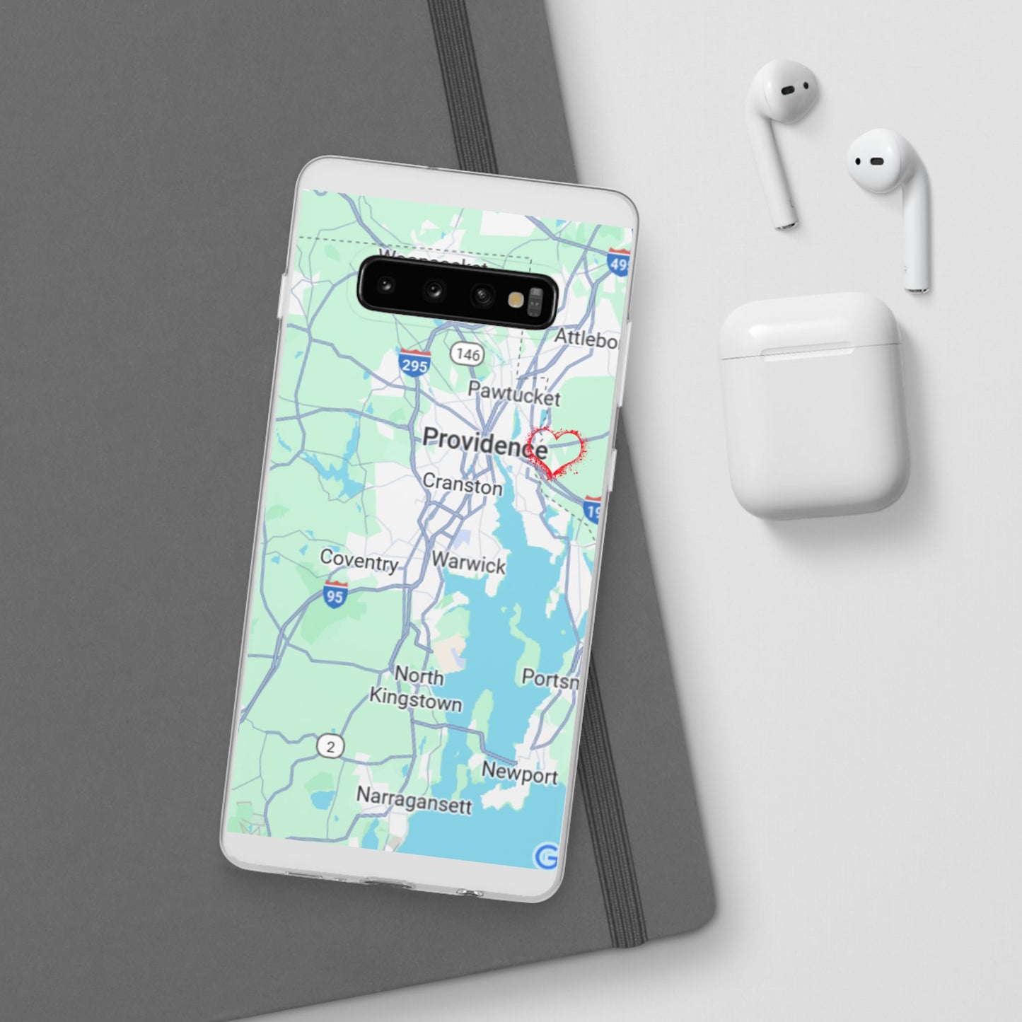 Providence Heart Map Phone Case - Custom Flexible Smartphone Protector, Gift for Her, Map Lover's Accessory, Personalized Case, Travel [...]