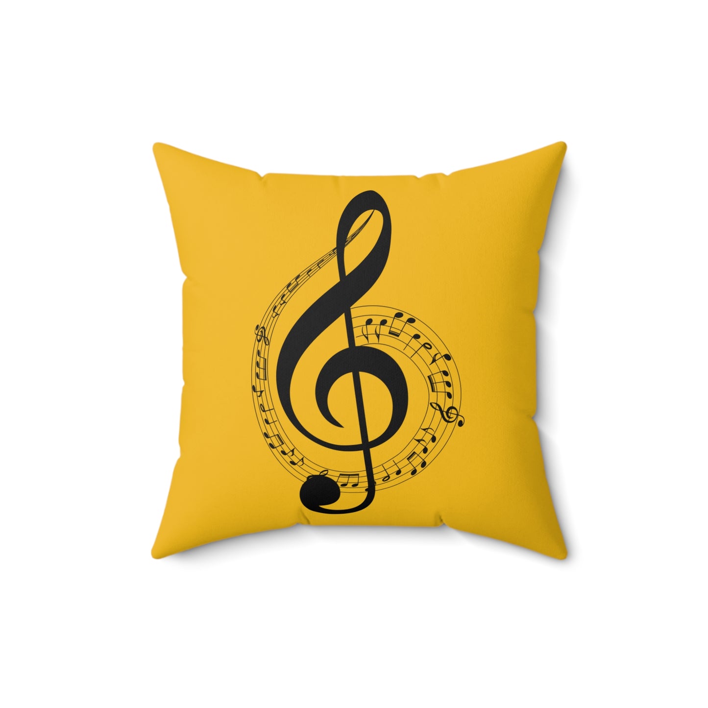 Musical Notes Square Pillow  - Yellow