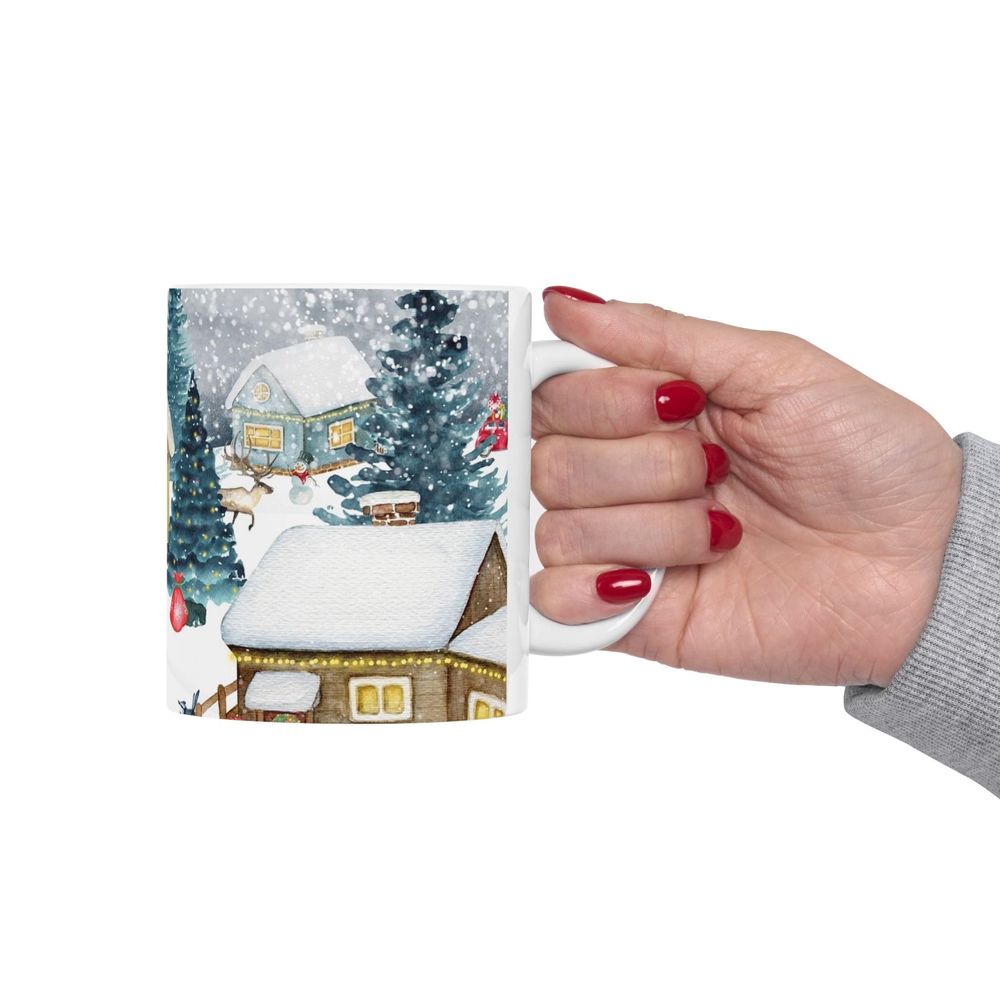 Winter Wonderland Ceramic Mug - Cozy Hot Chocolate Cup, Holiday Gift, Christmas Decor, Seasonal Kitchenware, Snowy Scene