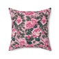 Floral Decorative Pillow, Cozy Home Accent, Pink Rose Cushion, Gift for Her, Living Room Decor, Spring Home Decor