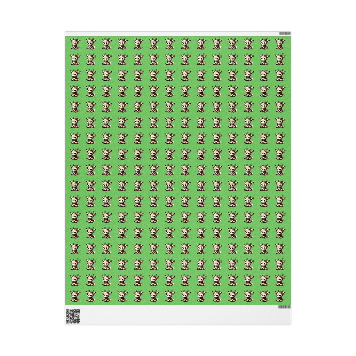 Green Reindeer Pattern Wrapping Paper — Cute Holiday Gift Wrap