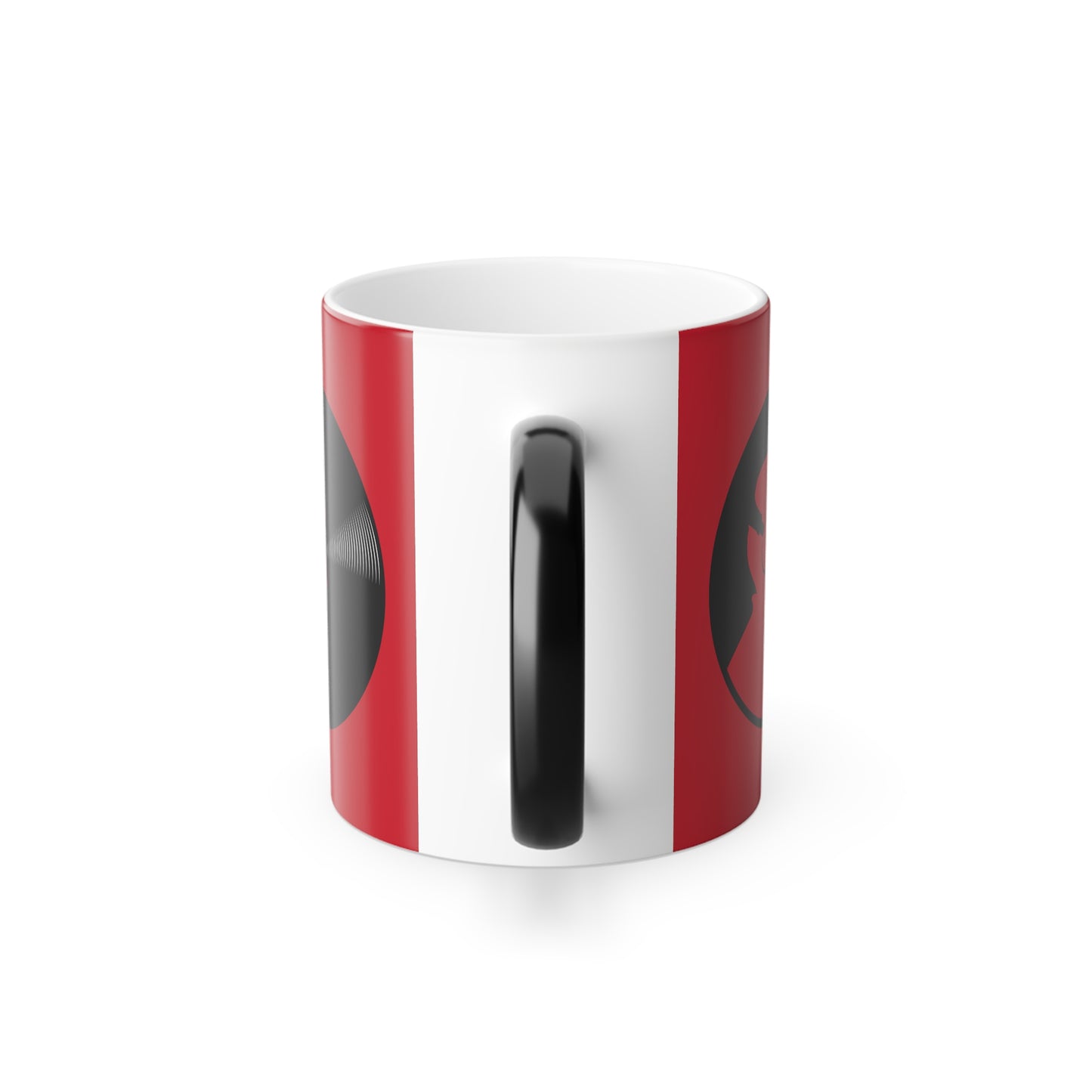 Color Morphing Mug for Music Lovers, Unique Gift for Birthdays, Fun Drinkware, Red & Black Design, Creative Coffee Mug