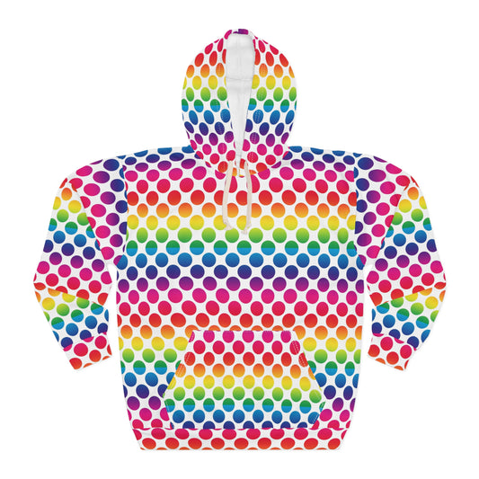Rainbow Polka Dot Unisex Pullover Hoodie, Colorful Hoodie, Trendy Sweatshirt, LGBTQ+ Pride Apparel, Cozy Gift for Friends, Fun Fashion [...]