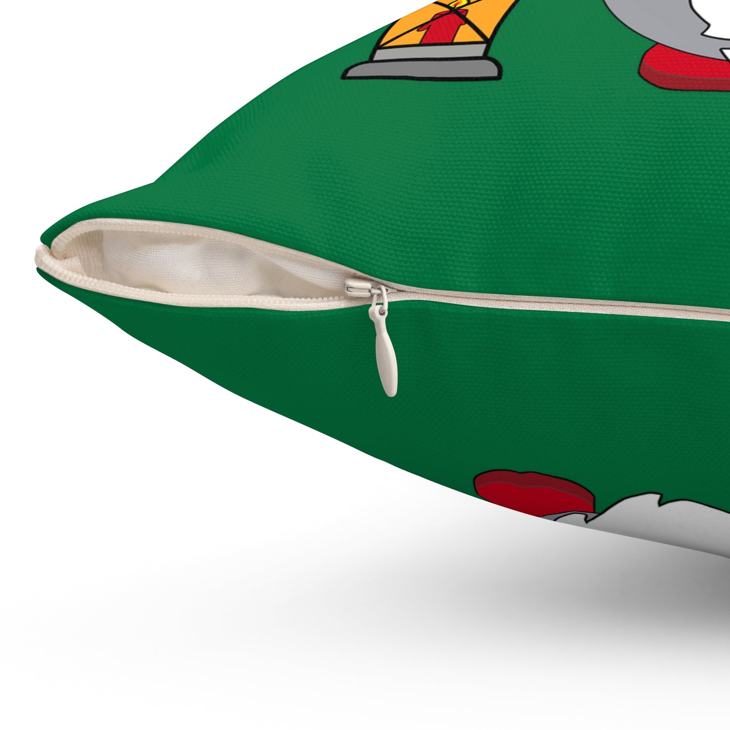 Christmas Gnome Pillow — Green Holiday Throw Pillow with Lantern