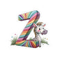 Colorful Zebra Letter Z Kiss-Cut Stickers for Kids, Fun Decals, Laptop Stickers, Scrapbooking, Party Favors